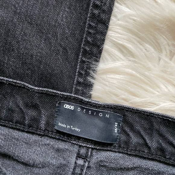 ASOS | High Rise Slim Fit Mom Jeans In Washed Black - Picture 3 of 4